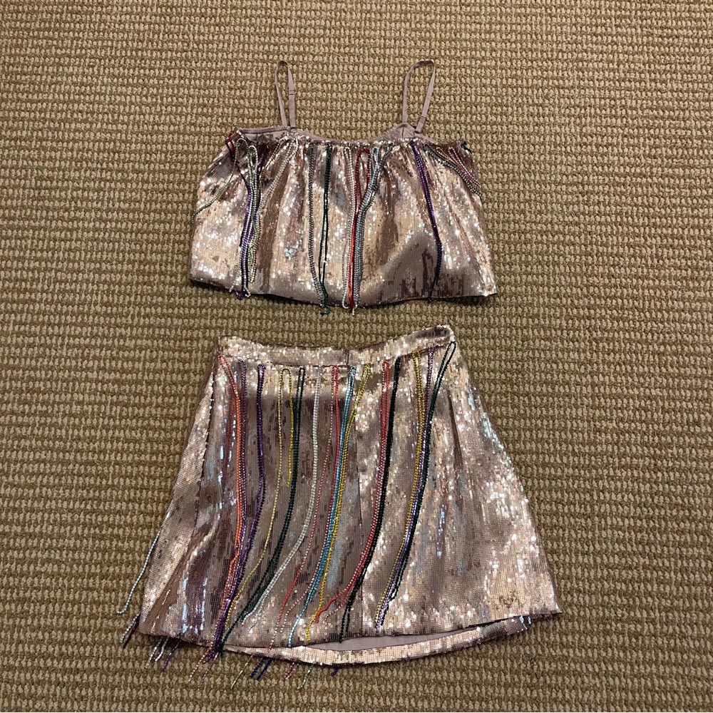 Queen of Sparkles Fringe Rhinestone Tank and Skirt Set Small NWT - Picture 12 of 12